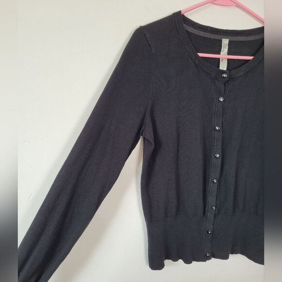 Pina Rossi Black Cardigan Sweater Preppy Twee Uniform School Dark Academia M - Picture 7 of 12